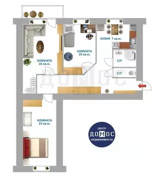3-к кв. Свердловская область, Екатеринбург ул. Софьи Ковалевской, 1 ...