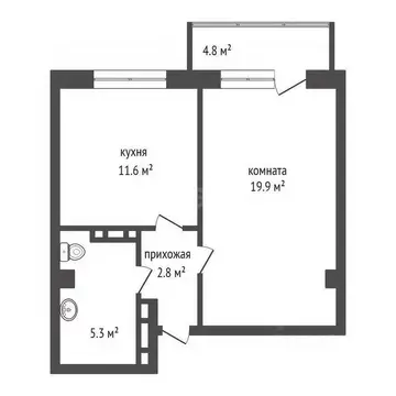 1-к кв. Красноярский край, Красноярск Аральская ул., 53 (39.0 м)
