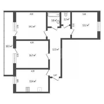 3-к кв. Тюменская область, Тюмень ул. Прокопия Артамонова, 5 (74.6 м)