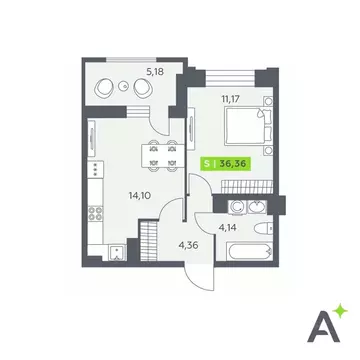 1-к кв. Ленинградская область, Всеволожский район, Заневское городское ...