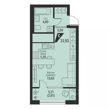 1-к кв. Свердловская область, Екатеринбург просп. Космонавтов, 100 ...