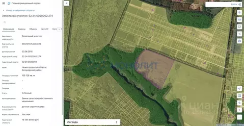 Участок в Нижегородская область, Богородский муниципальный округ, ...