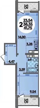 2-к кв. Ростовская область, Ростов-на-Дону ул. Костенко, 12 (41.75 м)