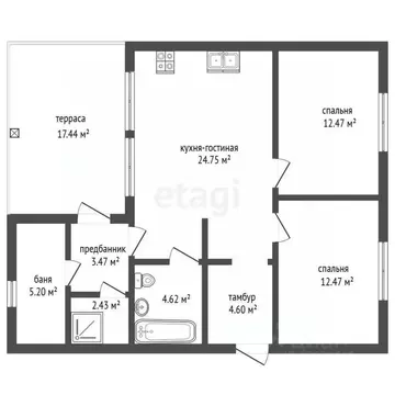 Дом в Тюменская область, Нижнетавдинский муниципальный округ, Березка ...