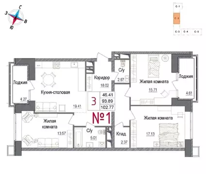 3-к кв. Московская область, Наро-Фоминск ул. Володарского, 10 (104.9 ...