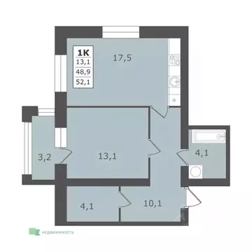 1-к кв. Ставропольский край, Ессентуки  (52.1 м)