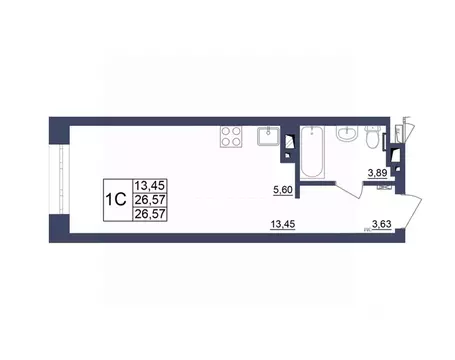 Студия Башкортостан, Уфа Космос жилой комплекс, лит1 (26.39 м)