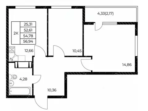 2-к кв. Ростовская область, Ростов-на-Дону Звезда Столицы 2 жилой ...