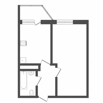 1-комнатная квартира: Тюмень, Обдорская улица, 5 (41.6 м)