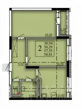 2-к кв. Башкортостан, Уфа Затон-Восточный жилрайон, Паруса жилой ...