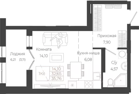 Студия Алтай, Майминский район, с. Майма ул. Энергетиков (35.76 м)