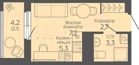Студия Свердловская область, Екатеринбург Новокольцовский мкр, ...