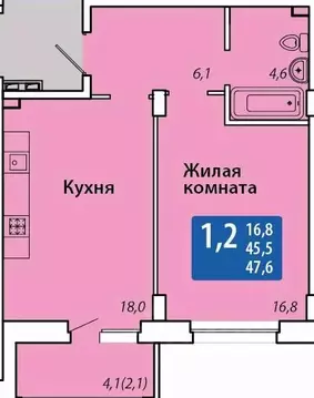1-к кв. Чувашия, Чебоксары Гражданская ул., поз3 (47.6 м)