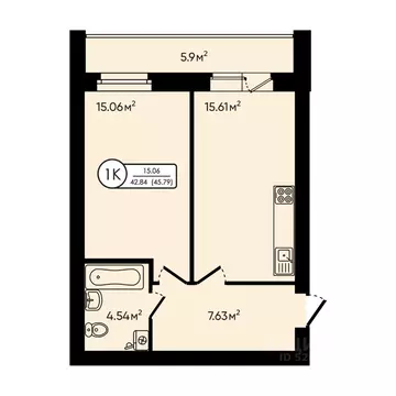 1-к кв. Ярославская область, Ярославский муниципальный округ, д. ...