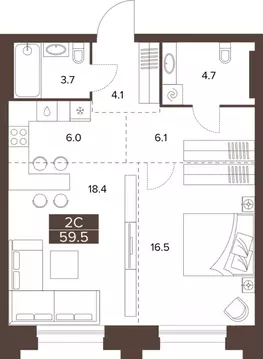 2-к кв. Алтайский край, Барнаул Социалистический просп., 97 (59.5 м)