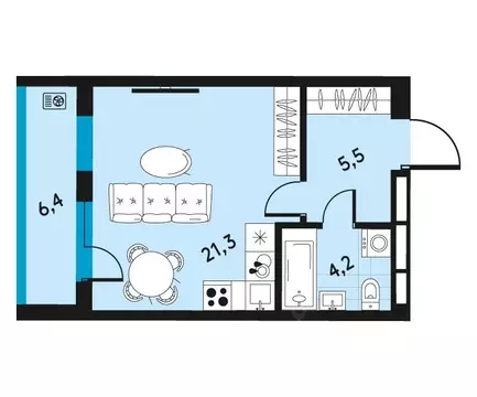 1-к кв. Пермский край, Пермь ул. Пушкина, 91 (34.2 м)