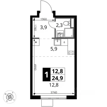 Студия Московская область, Ленинский городской округ, д. Сапроново 1-й ...