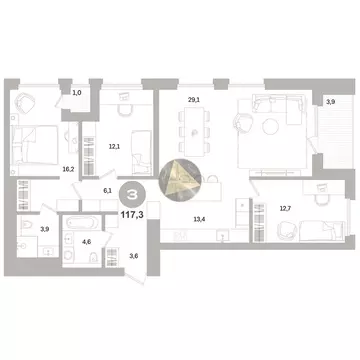 3-комнатная квартира: Санкт-Петербург, Василеостровский район, ЖК ...