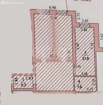 3-комнатная квартира: Липецк, улица Ушинского, 80 (96.7 м)
