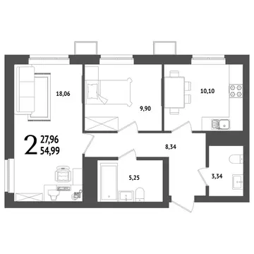 2-к кв. Башкортостан, Уфа Глумилино жилрайон, Холмогоры жилой комплекс ...