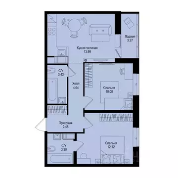 2-к кв. Ленинградская область, Всеволожский район, Заневское городское ...