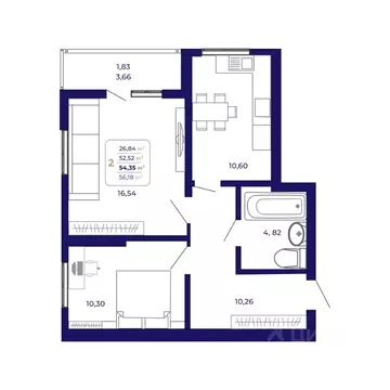 2-к кв. Башкортостан, Уфа Затон-Восточный жилрайон, Паруса жилой ...