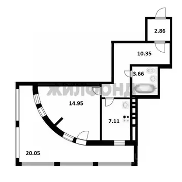 1-к кв. Новосибирская область, Новосибирск ул. Красина, 56 (39.1 м)