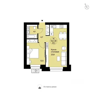 1-к кв. Коми, Сыктывкар Интернациональная ул., 200 (45.0 м)