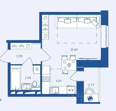 1-к кв. Брянская область, Брянск Деснаград мкр,  (30.87 м)
