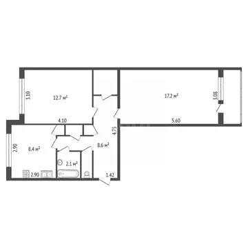 2-к кв. Ленинградская область, Ломоносовский район, Аннинское ...