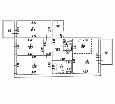 3-комнатная квартира: Санкт-Петербург, Бронницкая улица, 11 (103 м)