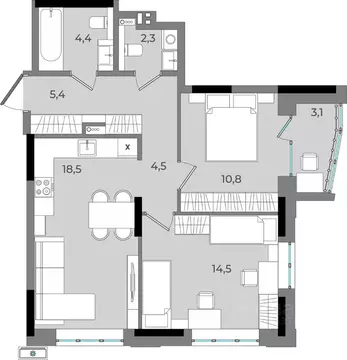 2-к кв. Удмуртия, Ижевск Северо-Западный жилрайон, 2-й мкр, Новый ...