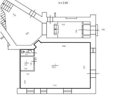 Помещение свободного назначения в Санкт-Петербург ул. Мира, 25 (61 м)