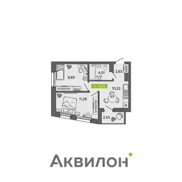 2-к кв. Архангельская область, Архангельск ул. Прокопия Галушина, 20 ...