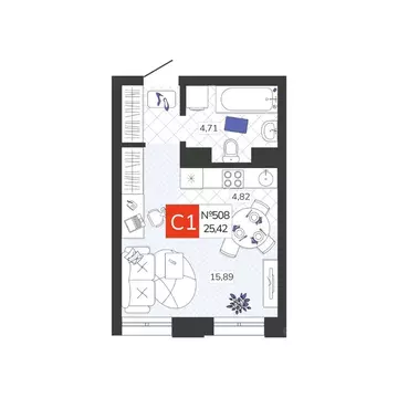 Студия Тульская область, Тула Мясново мкр, Желания жилой комплекс ...