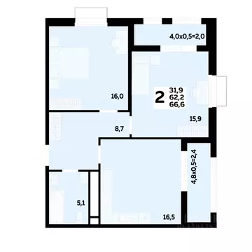 2-к кв. Адыгея, Тахтамукайский район, Старобжегокайское с/пос, Новая ...