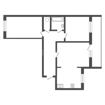 3-комнатная квартира: Тюмень, Пролетарская улица, 116 (60.3 м)