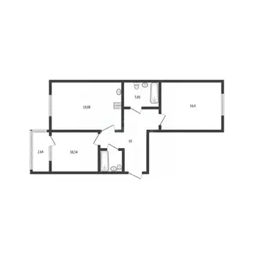 2-к кв. Курская область, Курск ул. Энгельса, 115/4 (67.49 м)