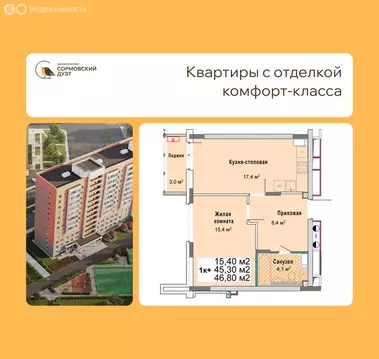 1-комнатная квартира: Нижний Новгород, квартал Кооперативный посёлок, ...