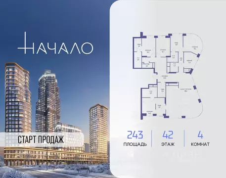 4-к кв. Москва ул. Сергея Макеева, 7С7 (243.0 м)