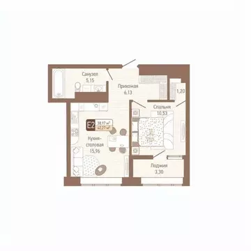 1-к кв. Тульская область, Тула Кулик жилой комплекс (40.62 м)