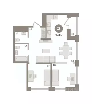 2-к кв. Новосибирская область, Новосибирск Мылзавод жилой комплекс ...