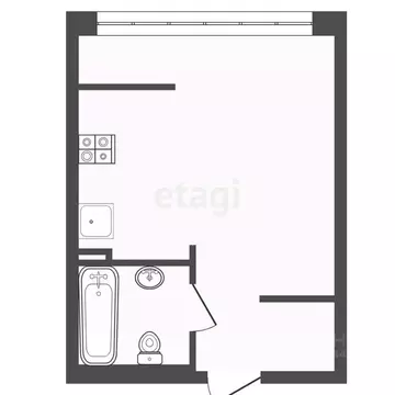 Студия Тюменская область, Тюмень ул. Николая Ростовцева, 22к1 (36.0 м)