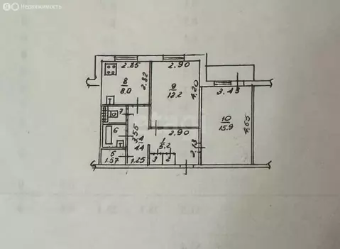 2-комнатная квартира: Липецк, улица П.А. Папина, 31Б (51.5 м)