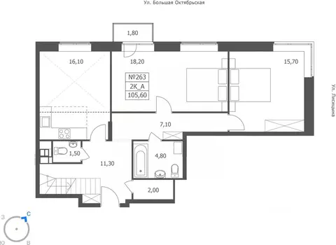 3-к кв. Ярославская область, Ярославль ул. Большая Октябрьская, 85 ...