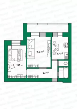 2-к кв. Кировская область, Киров ул. Маклина, 39 (47.2 м)