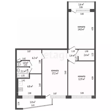 3-к кв. Калининградская область, Калининград ул. Богдана Хмельницкого, ...