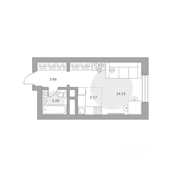 Студия Московская область, Красногорск Ильинойс жилой комплекс (24.35 ...