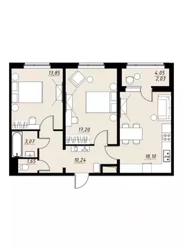 2-к кв. Тамбовская область, Тамбов Телецентр мкр, Строганов жилой ...