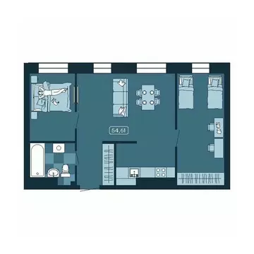 3-к кв. Приморский край, Владивосток ул. Борисенко (54.61 м)